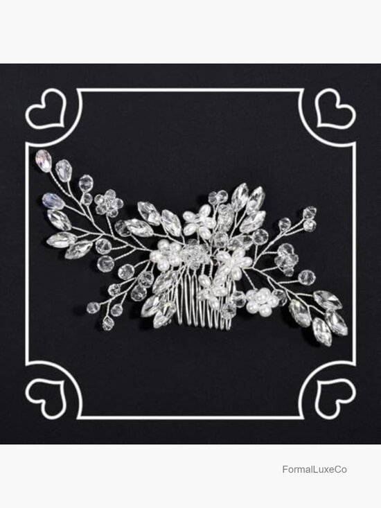 5-Piece Wedding Hair Comb Set – Crystal Pearl Bridal Hairpins for Elegant Updos